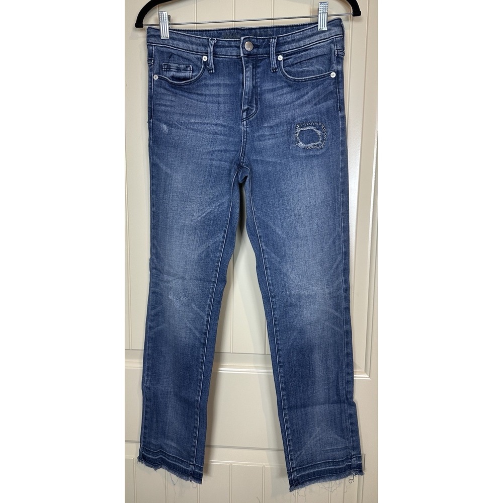 Mossimo Women's Size 6 skinny High Rise Stretch Denim Jeans raw hem